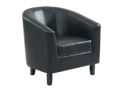 Sale Vente-unique Poltrona cabriolet em pele sintética pesponto CRISTOBAL II Preto