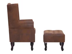 Best Helloshop26 Poltrona Chesterfield cadeira de descanso poltrona de clube sofá de sala camurça sintética marrom 1102228/3 Castanho