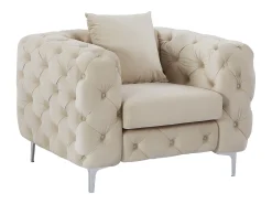 Vente-unique Poltrona chesterfield em veludo e pés em metal EDWINA^ Poltrona
