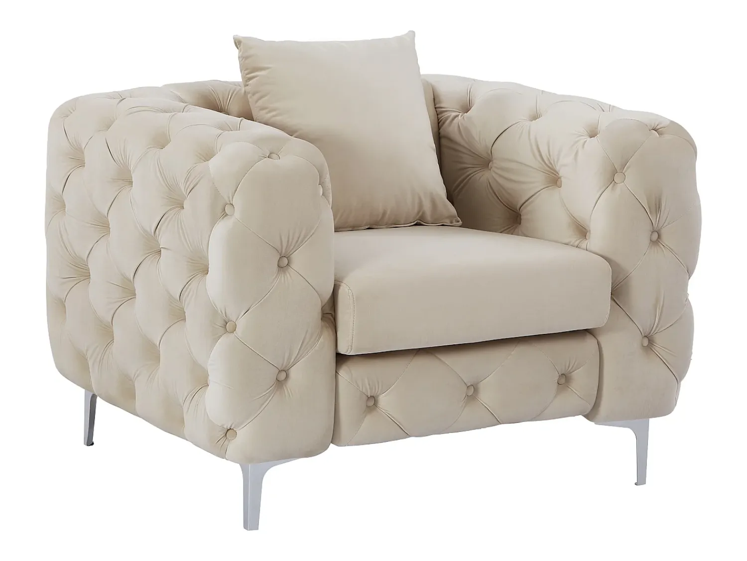 Vente-unique Poltrona chesterfield em veludo e pés em metal EDWINA^ Poltrona
