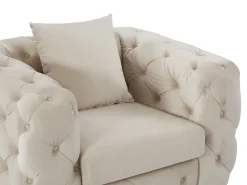 Vente-unique Poltrona chesterfield em veludo e pés em metal EDWINA^ Poltrona