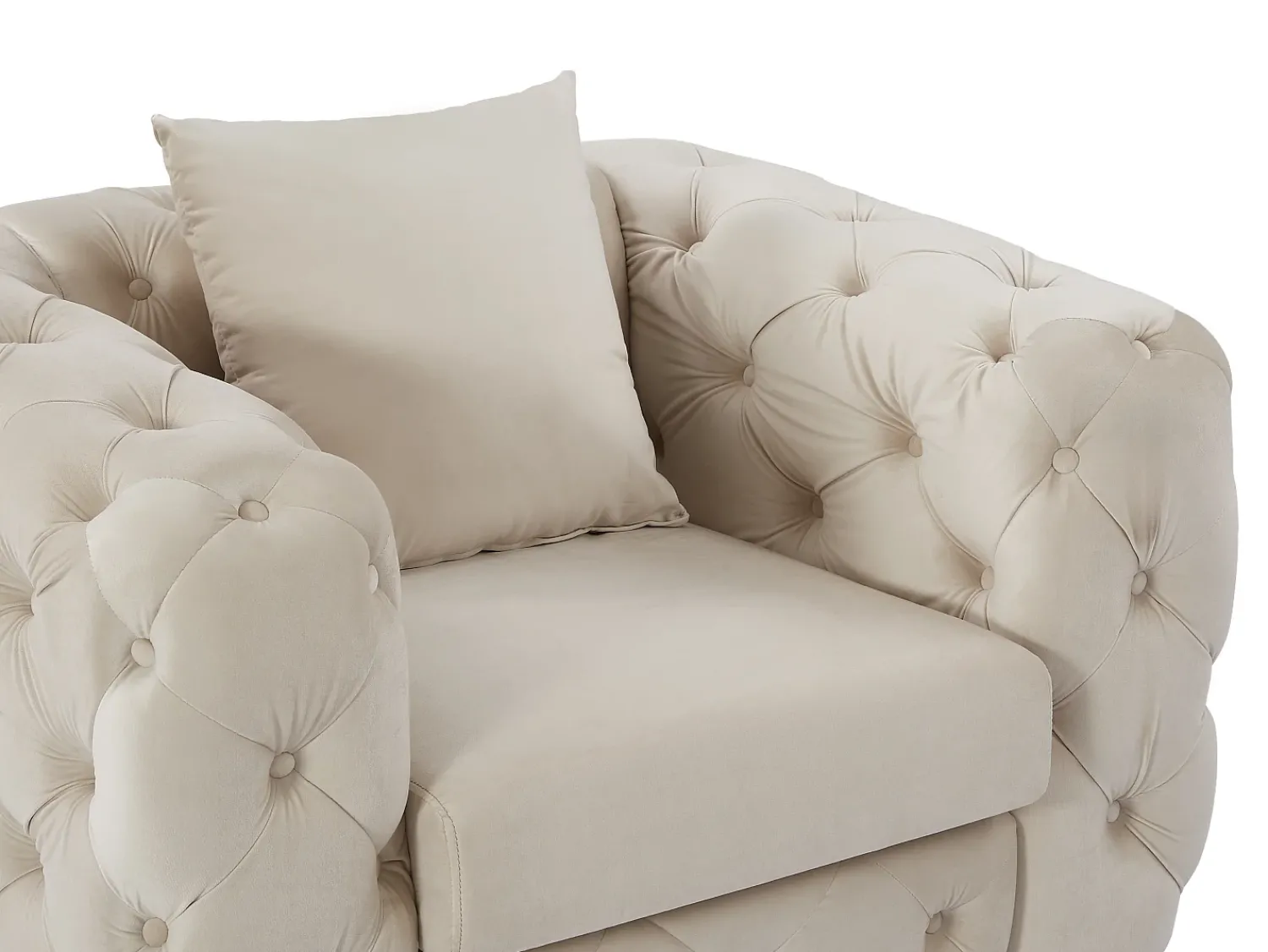 Vente-unique Poltrona chesterfield em veludo e pés em metal EDWINA^ Poltrona