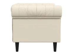 Hot vidaxl Poltrona chesterfield linho Creme