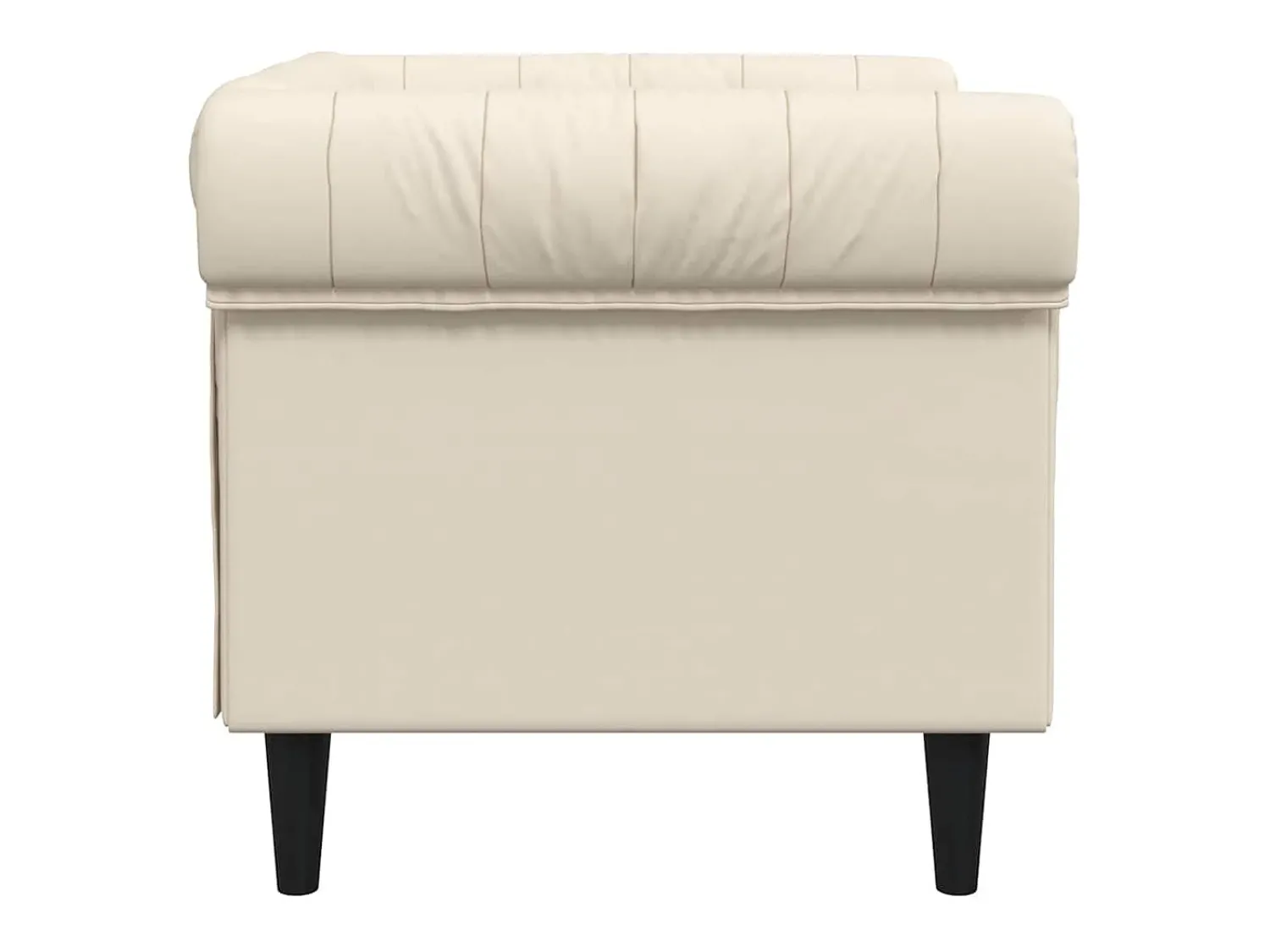 Hot vidaxl Poltrona chesterfield linho Creme
