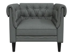 Poltrona| Poltrona chesterfield tecido -escuro PT516425 Cinzento