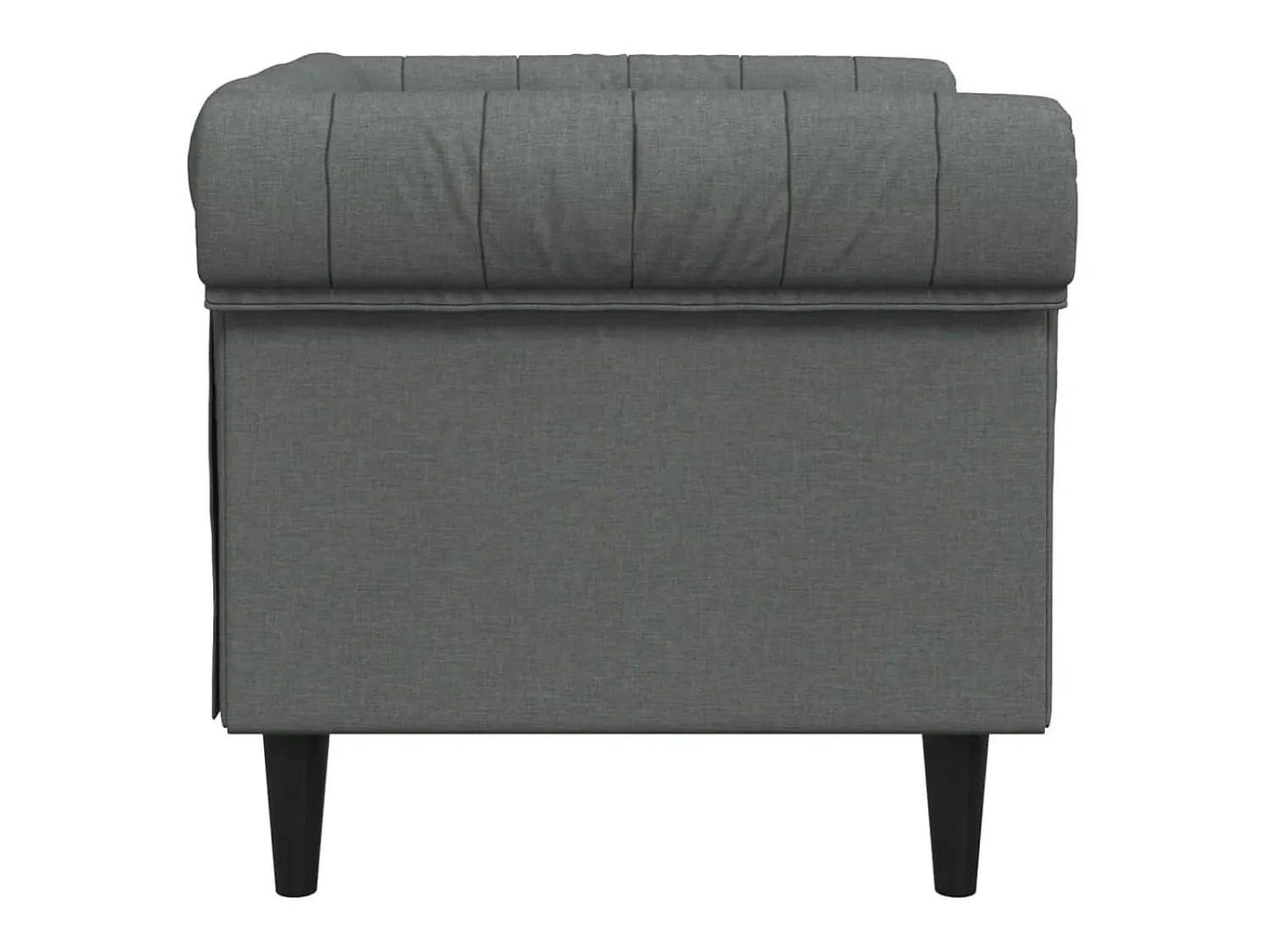 Poltrona| Poltrona chesterfield tecido -escuro PT516425 Cinzento