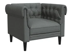 Poltrona| Poltrona chesterfield tecido -escuro PT516425 Cinzento