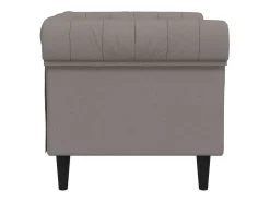 Hot Poltrona chesterfield tecido cinzento-acastanhado PT856641 Taupe