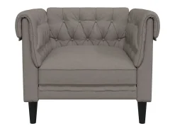 Hot Poltrona chesterfield tecido cinzento-acastanhado PT856641 Taupe