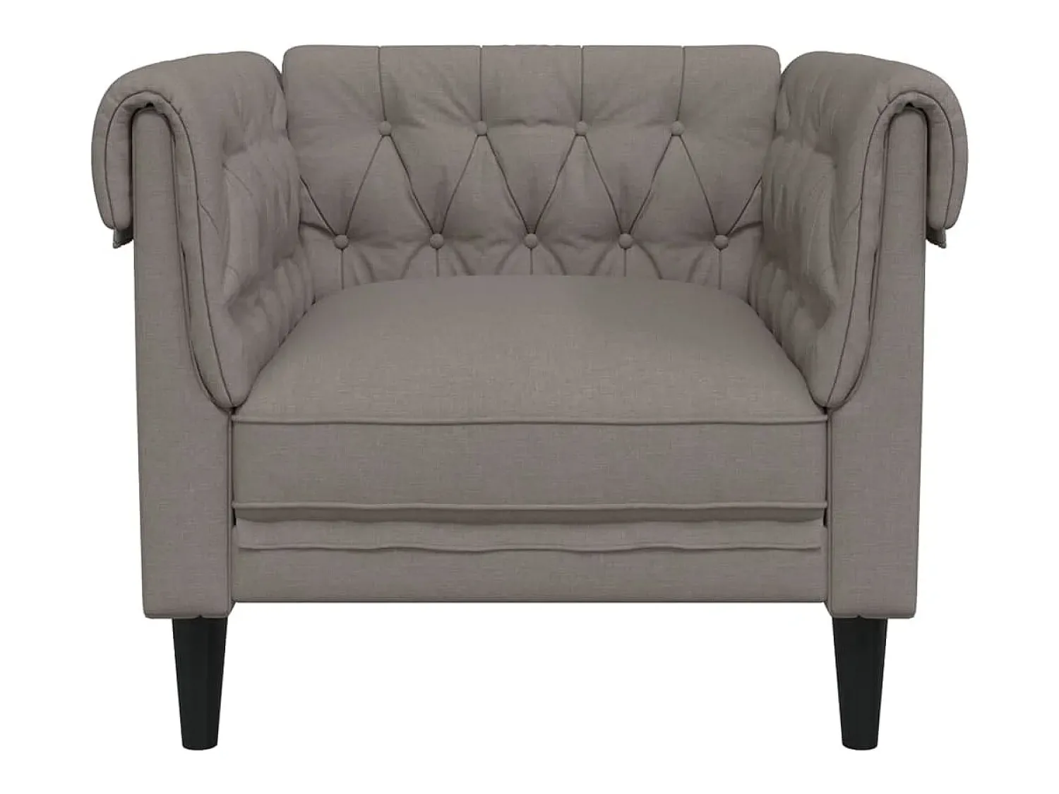 Hot Poltrona chesterfield tecido cinzento-acastanhado PT856641 Taupe