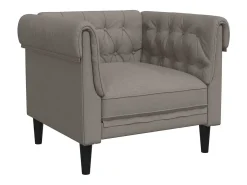 Hot Poltrona chesterfield tecido cinzento-acastanhado PT856641 Taupe