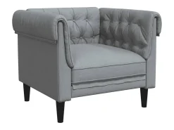 Poltrona| Poltrona chesterfield tecido -claro PT176384 Cinzento