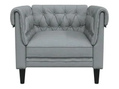 Poltrona| Poltrona chesterfield tecido -claro PT176384 Cinzento