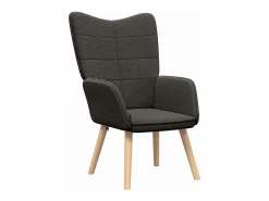 Poltrona|vidaxl poltrona Cinza Escuro 62 x 67 x 95,5 cm Tecido Sherpa Cinzento