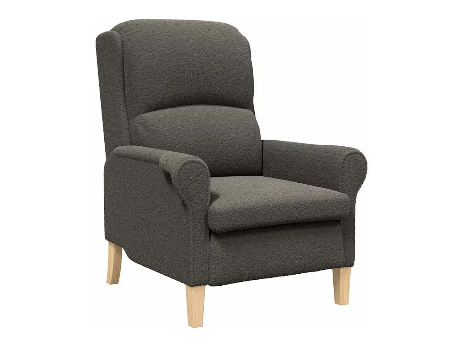 Clearance vidaxl poltrona escuro 76 x 94 x 102 cm Tecido Soft Sherpa Cinzento