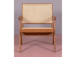 Nest Dream Poltrona clássica com braços em madeira de teca e rattan natural - Compass - Teca^ Poltrona