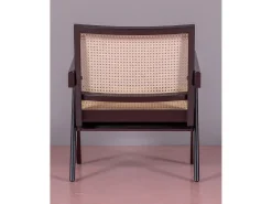 Outlet Nest Dream Poltrona clássica com braços em madeira de teca e rattan natural - Compass - Preto
