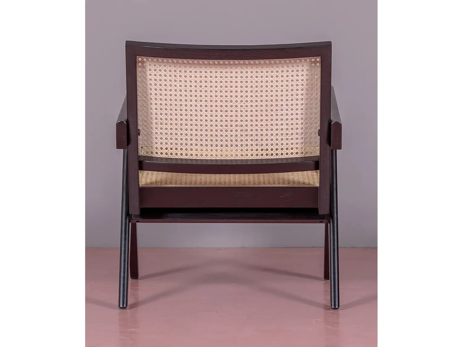 Outlet Nest Dream Poltrona clássica com braços em madeira de teca e rattan natural - Compass - Preto
