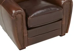 LINEA SOFA Poltrona club em couro envelhecido Castanho - BAUDOIN^ Poltrona