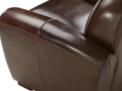 LINEA SOFA Poltrona club em couro envelhecido Castanho - BAUDOIN^ Poltrona
