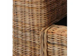 Hot vidaxl Poltrona com almofadões em vime natural Castanho