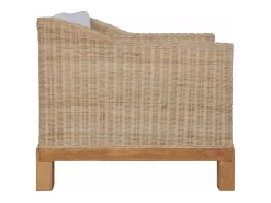 Poltrona|vidaxl Poltrona com almofadões em vime natural Castanho