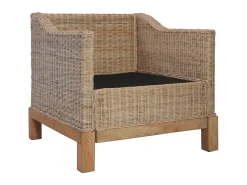 Poltrona* Poltrona com almofadões em vime natural PT508799 Castanho