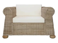 Poltrona| Poltrona com almofadões em vime natural PT626102 Castanho