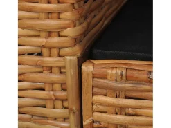 Poltrona|vidaxl Poltrona com almofadões em vime natural Castanho