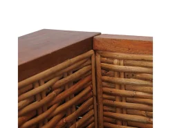 Poltrona|vidaxl Poltrona com almofadões em vime natural Castanho