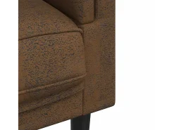 Poltrona|vidaxl Poltrona com almofadão camurça artificial Castanho