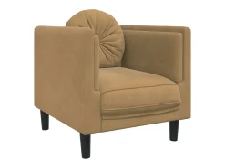 Best Poltrona com almofadão camurça artificial PT709496 Castanho