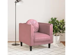 Poltrona| Poltrona com almofadão veludo PT767587 Rosa