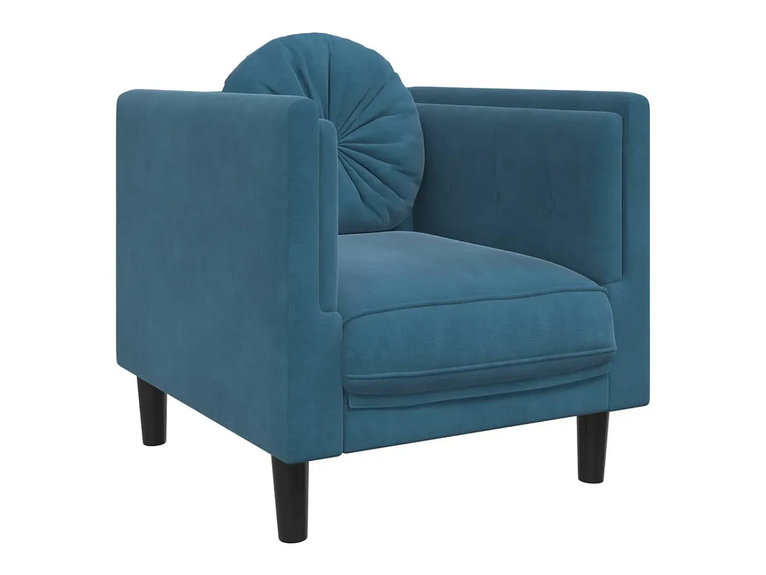 Poltrona| Poltrona com almofadão veludo PT998627 Azul