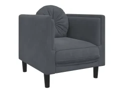 Poltrona| Poltrona com almofadão veludo -escuro PT668492 Cinzento