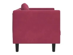 Poltrona com almofadão veludo tinto PT704781^ Poltrona