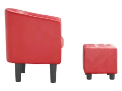 Online vidaxl Poltrona com apoio de pés couro artificial Vermelho