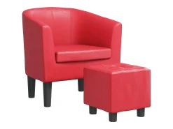 Online vidaxl Poltrona com apoio de pés couro artificial Vermelho