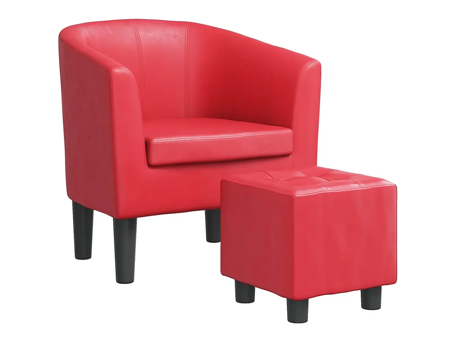 Online vidaxl Poltrona com apoio de pés couro artificial Vermelho