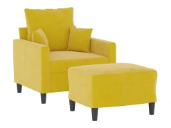 Sale Poltrona com apoio de pés 60 cm veludo PT823165 Amarelo