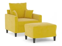 Sale Poltrona com apoio de pés 60 cm veludo PT823165 Amarelo