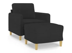 Poltrona| Poltrona com apoio de pés 60 cm tecido PT296828 Preto