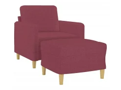 Poltrona com apoio de pés 60 cm tecido tinto PT417003 Vermelho