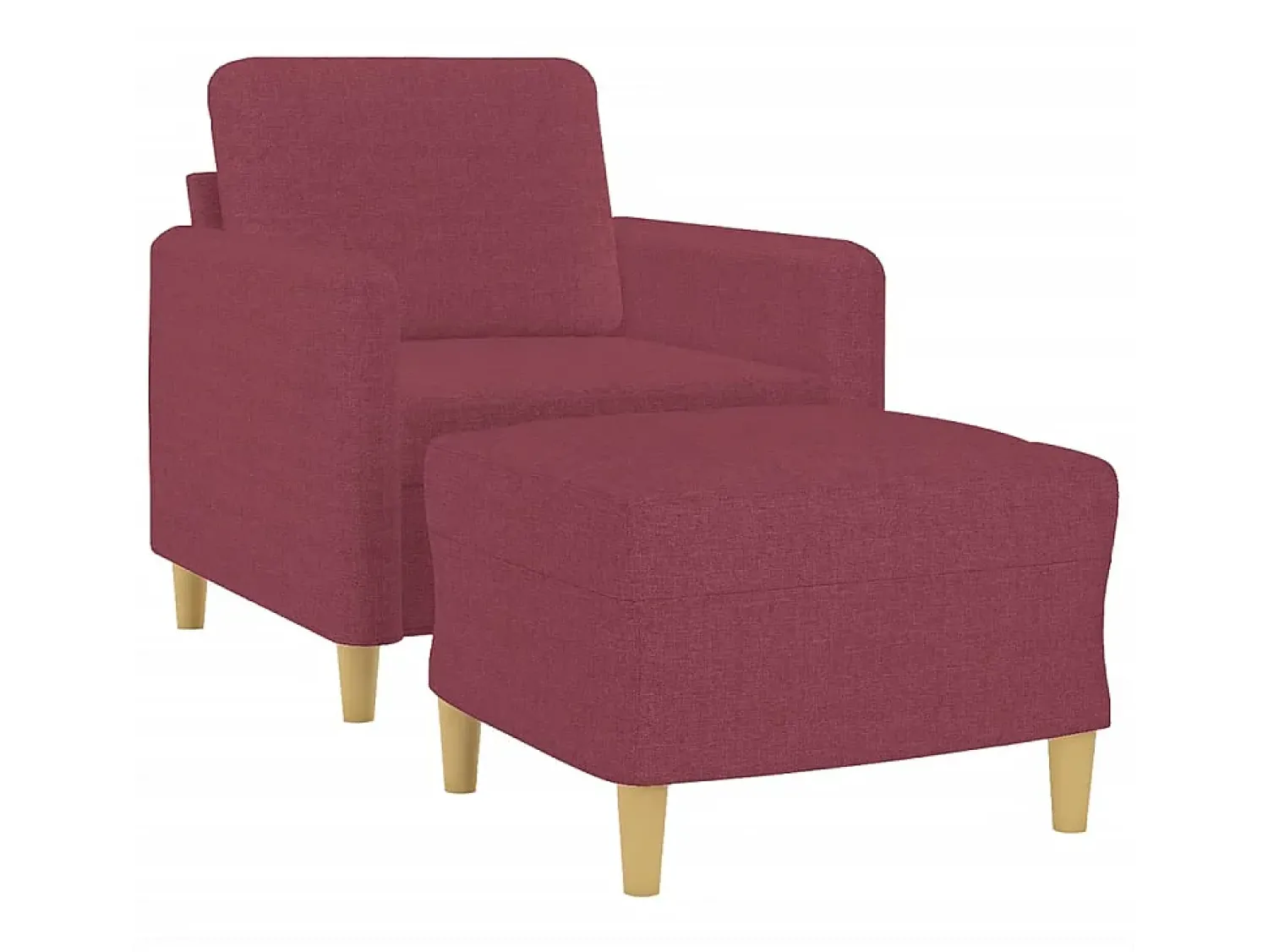 Poltrona com apoio de pés 60 cm tecido tinto PT417003 Vermelho