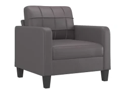 Sale Poltrona com apoio de pés couro artificial 60 cm PT287565 Cinzento