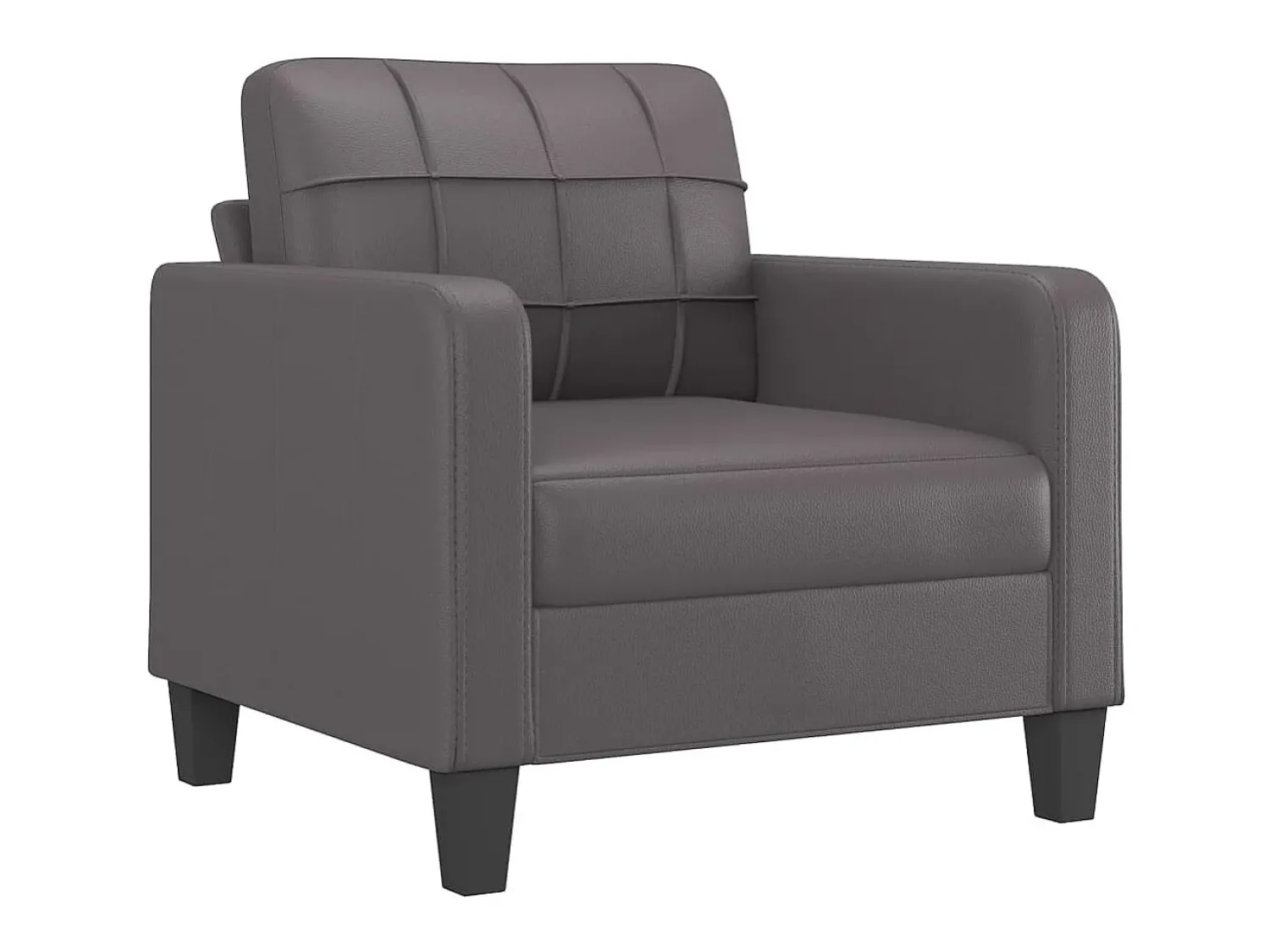 Sale Poltrona com apoio de pés couro artificial 60 cm PT287565 Cinzento