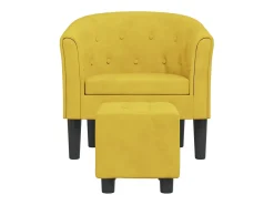 Hot Poltrona com apoio de pés veludo PT434248 Amarelo