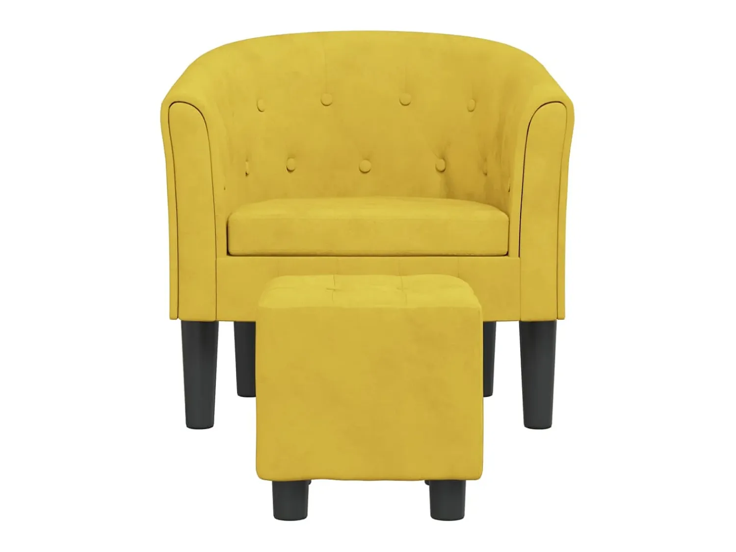 Hot Poltrona com apoio de pés veludo PT434248 Amarelo
