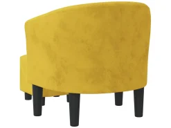 Hot Poltrona com apoio de pés veludo PT434248 Amarelo