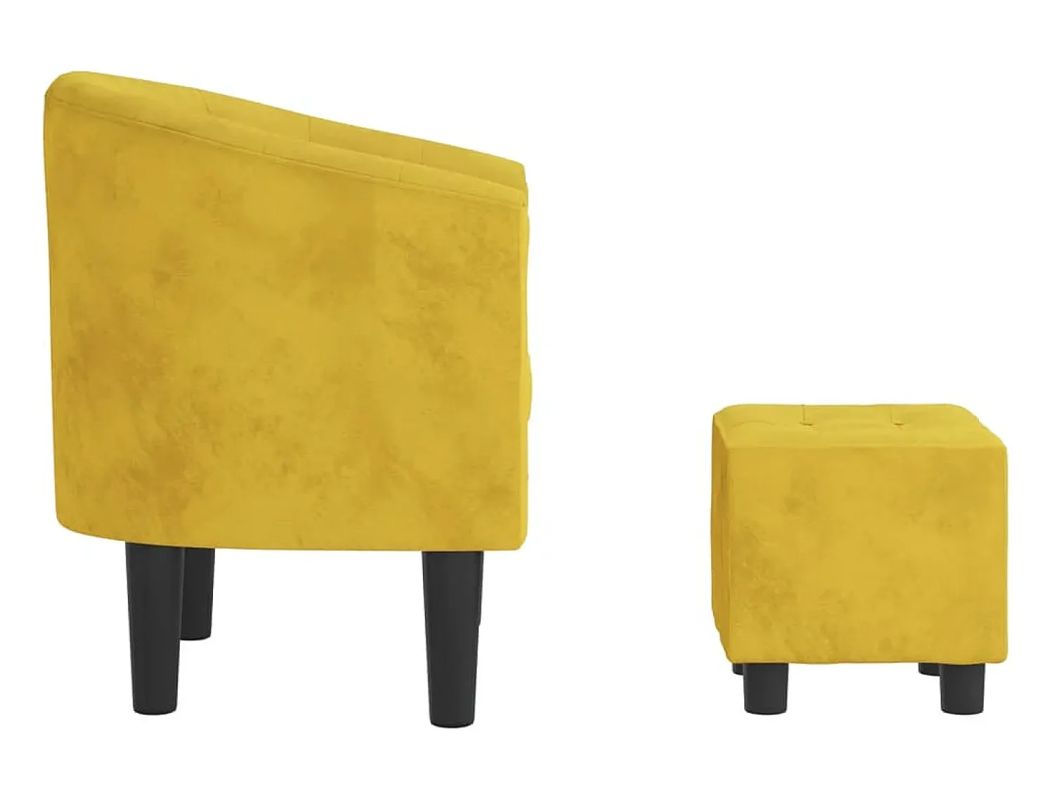 Hot Poltrona com apoio de pés veludo PT434248 Amarelo